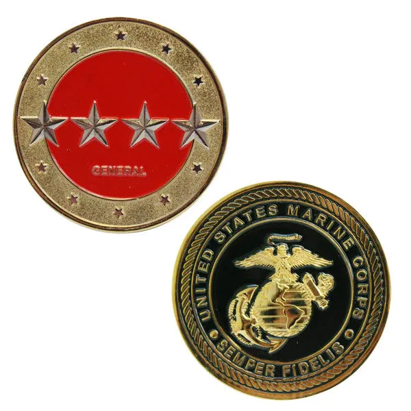 1-3/4" USMC Rank General W/Sleeve Coin