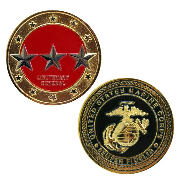 1-3/4" USMC Rank Lieutenant General W/Sleeve Coin