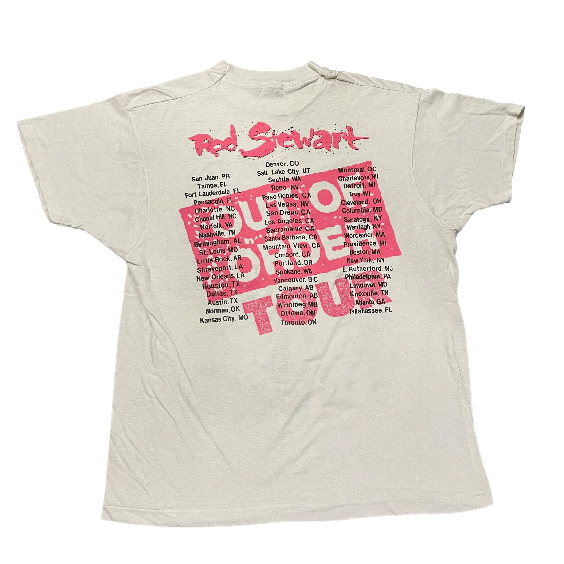 1988 Rod Stewart "Out of Order" Vintage 80s Band Tour T-Shirt Made in Canada S