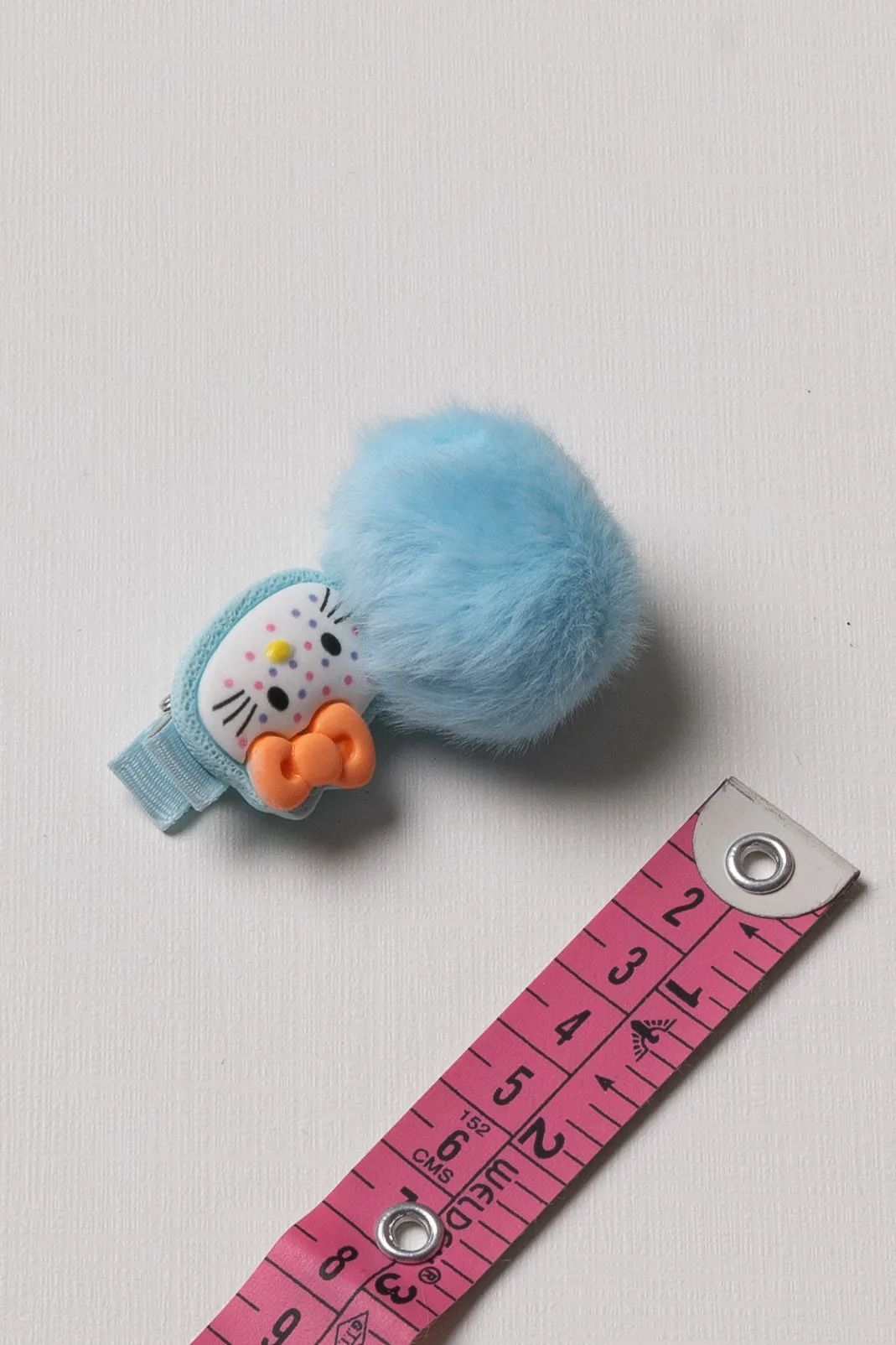 Adorable Kitty Pom-Pom Hair Clip for Kids