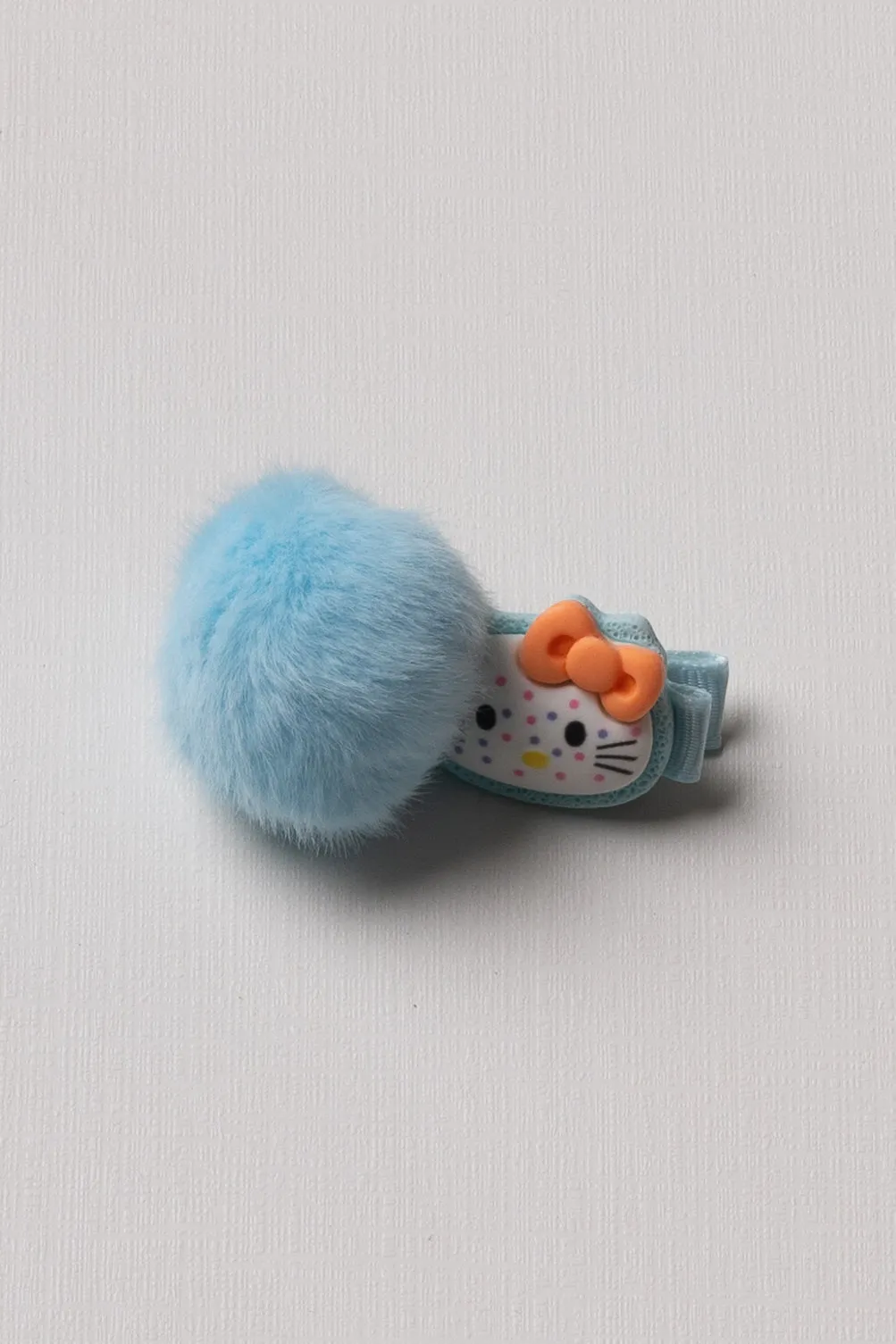 Adorable Kitty Pom-Pom Hair Clip for Kids