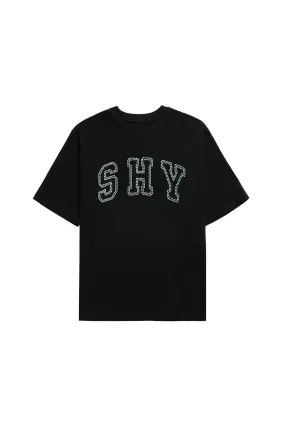 AINTSHY Black Rhinestone T-shirt