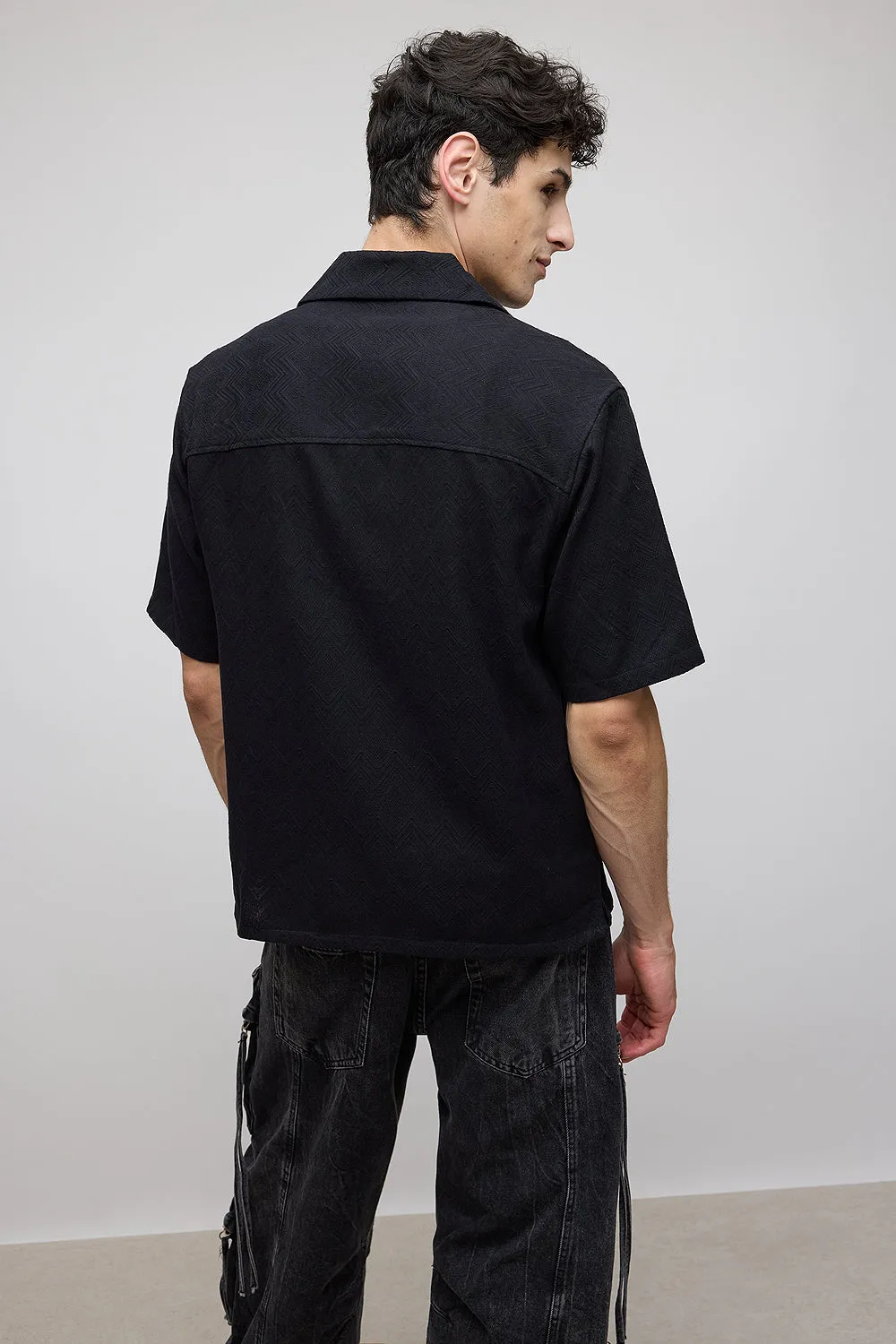 Angular Black Men's Shirt