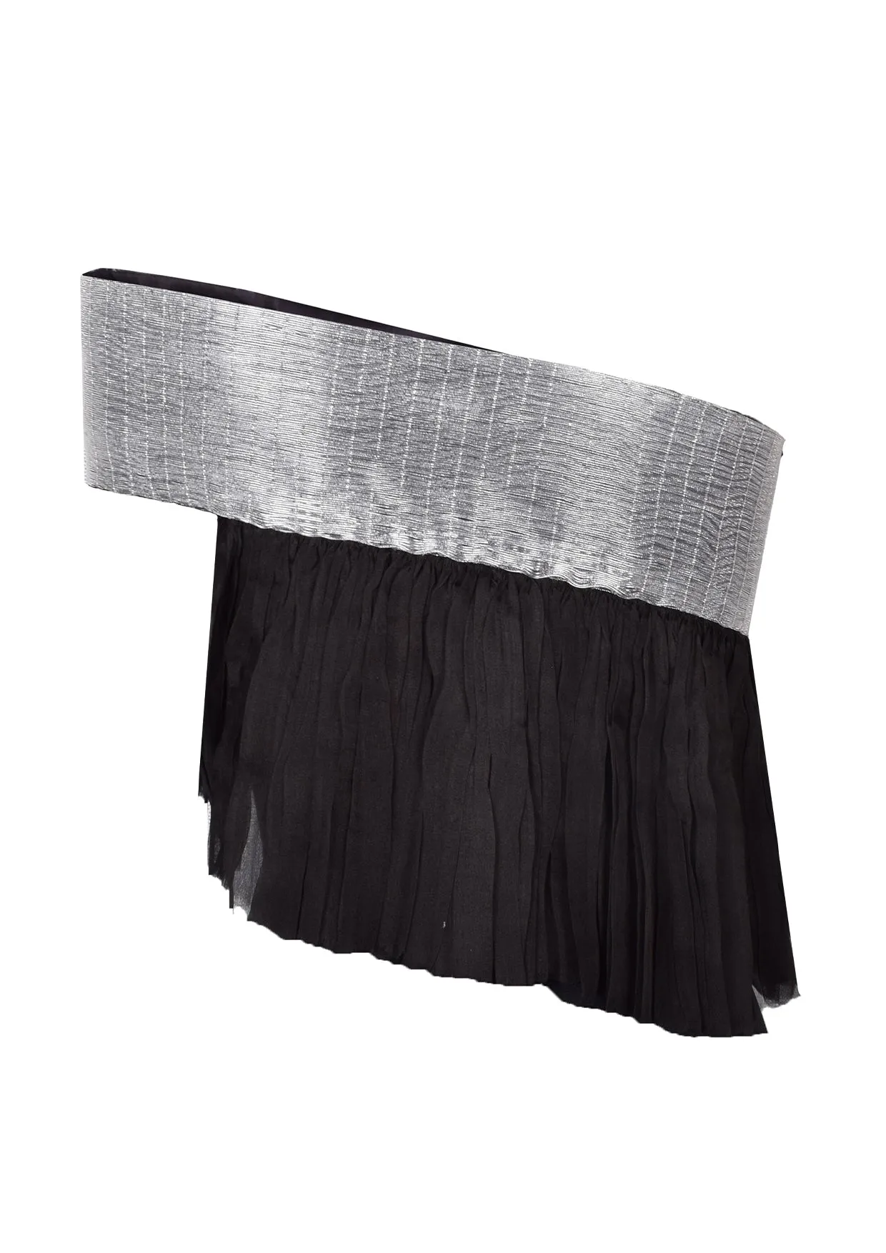 Asymmetrical Organza Crop Top