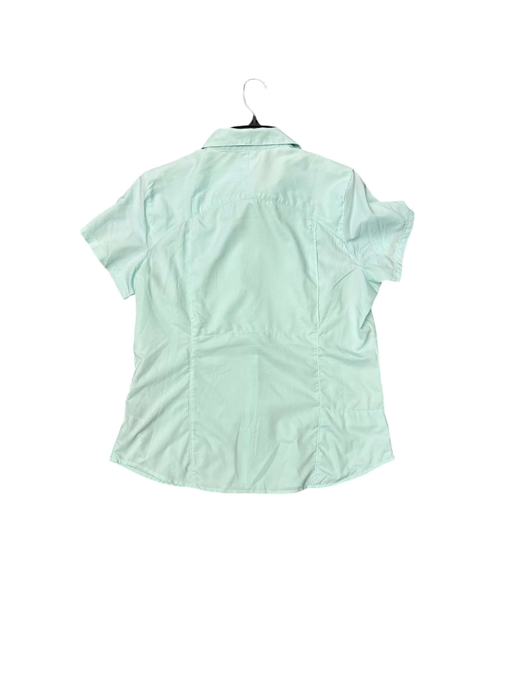 Athletic Top Short Sleeve By Columbia In Aqua, Size: L