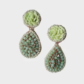 Aubrey Beaded Green Earring