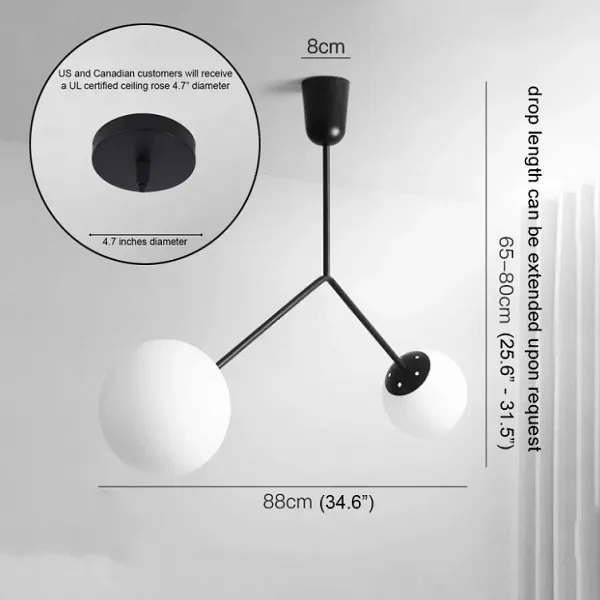 Ben - Minimalist 2 Head Branch Pendant Light