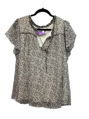 Black & White Top Short Sleeve Lc Lauren Conrad, Size 2x