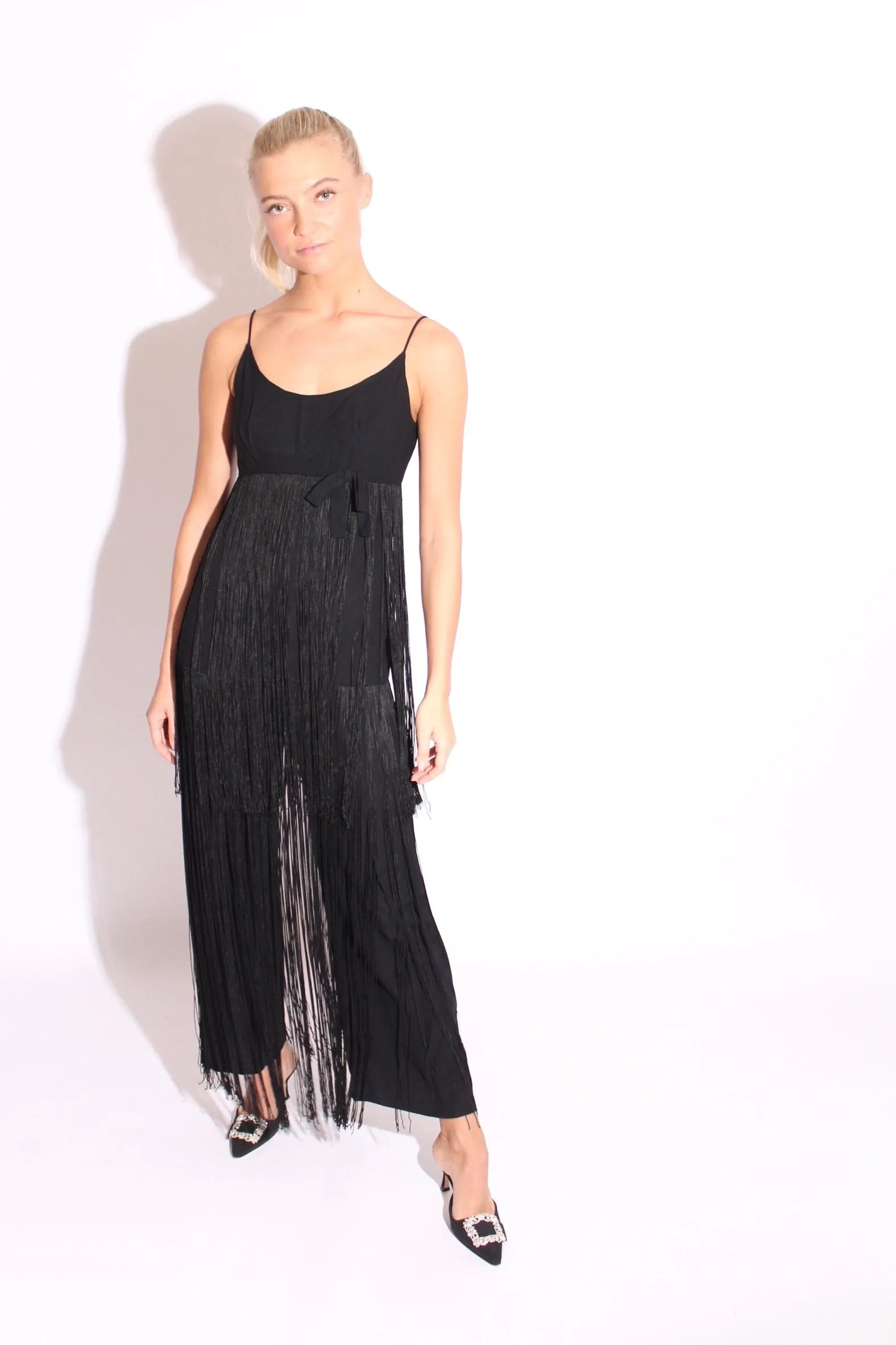 Black Fringe Jumpsuit 60s