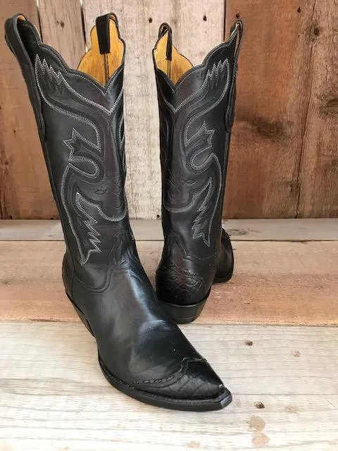 Black Gator & Kangaroo Tres Outlaws Women's Tall Boot 2367@