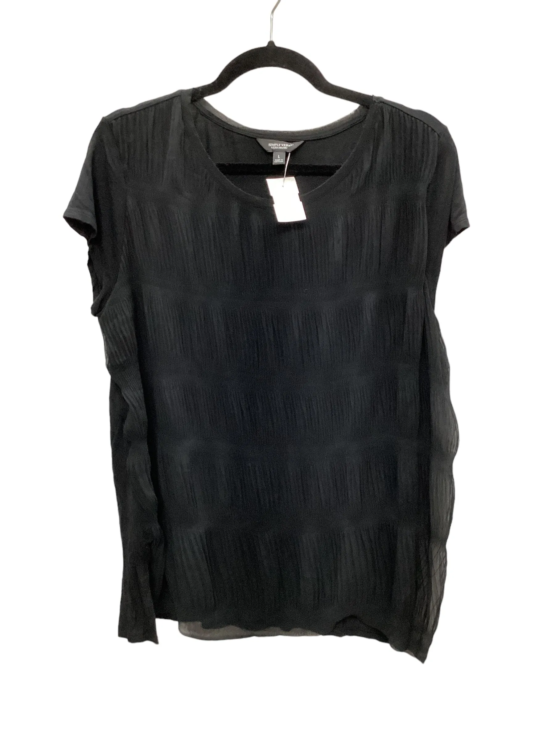 Black Top Short Sleeve Vera Wang, Size L