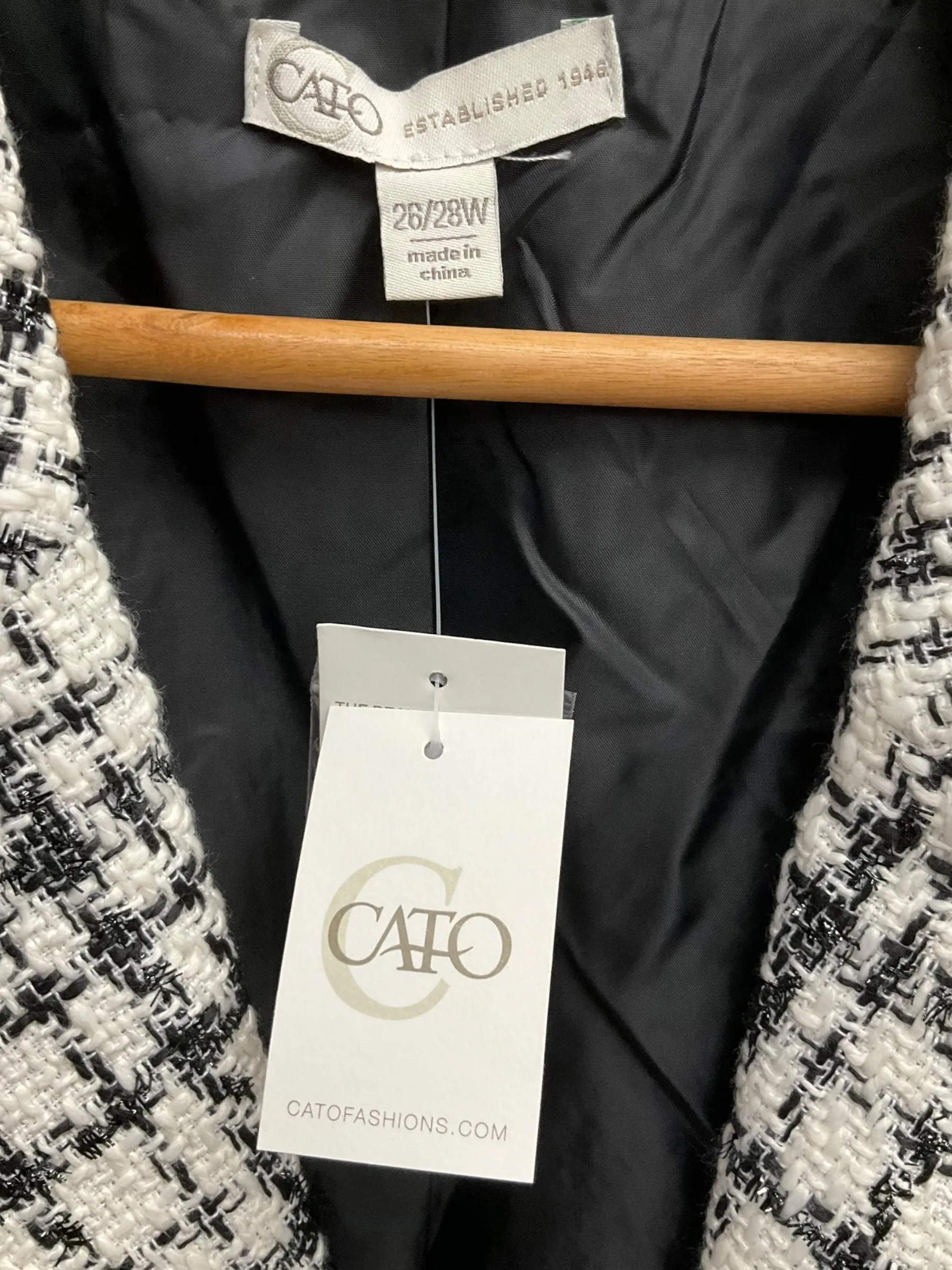 Blazer By Cato In Black & White, Size: 4x