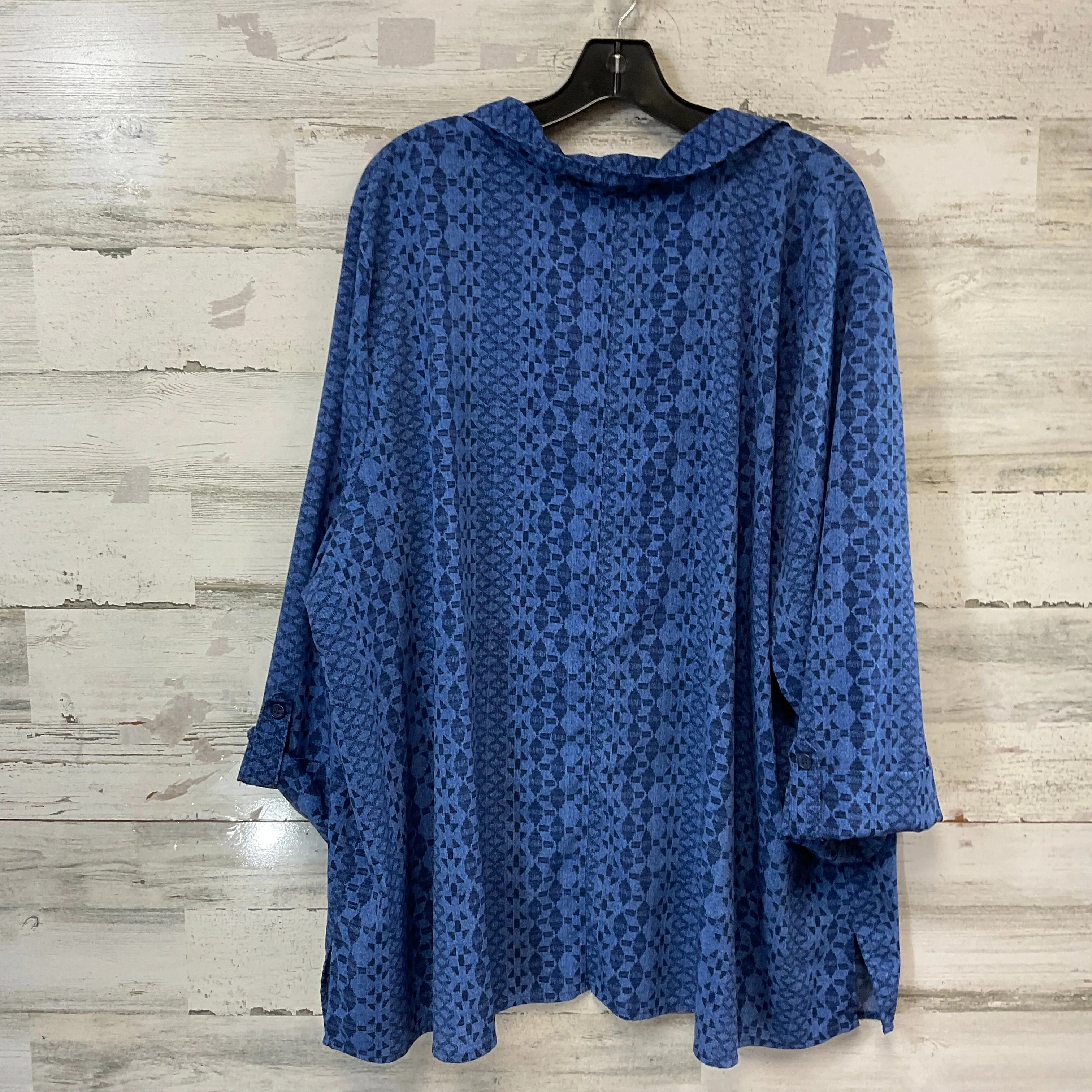 Blouse 3/4 Sleeve By Catherines In Blue, Size: 3x