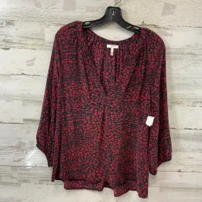 Blouse 3/4 Sleeve By Joie In Black & Red, Size: L