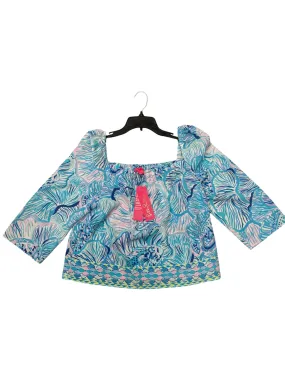 Blouse 3/4 Sleeve By Lilly Pulitzer In Aqua, Size: M