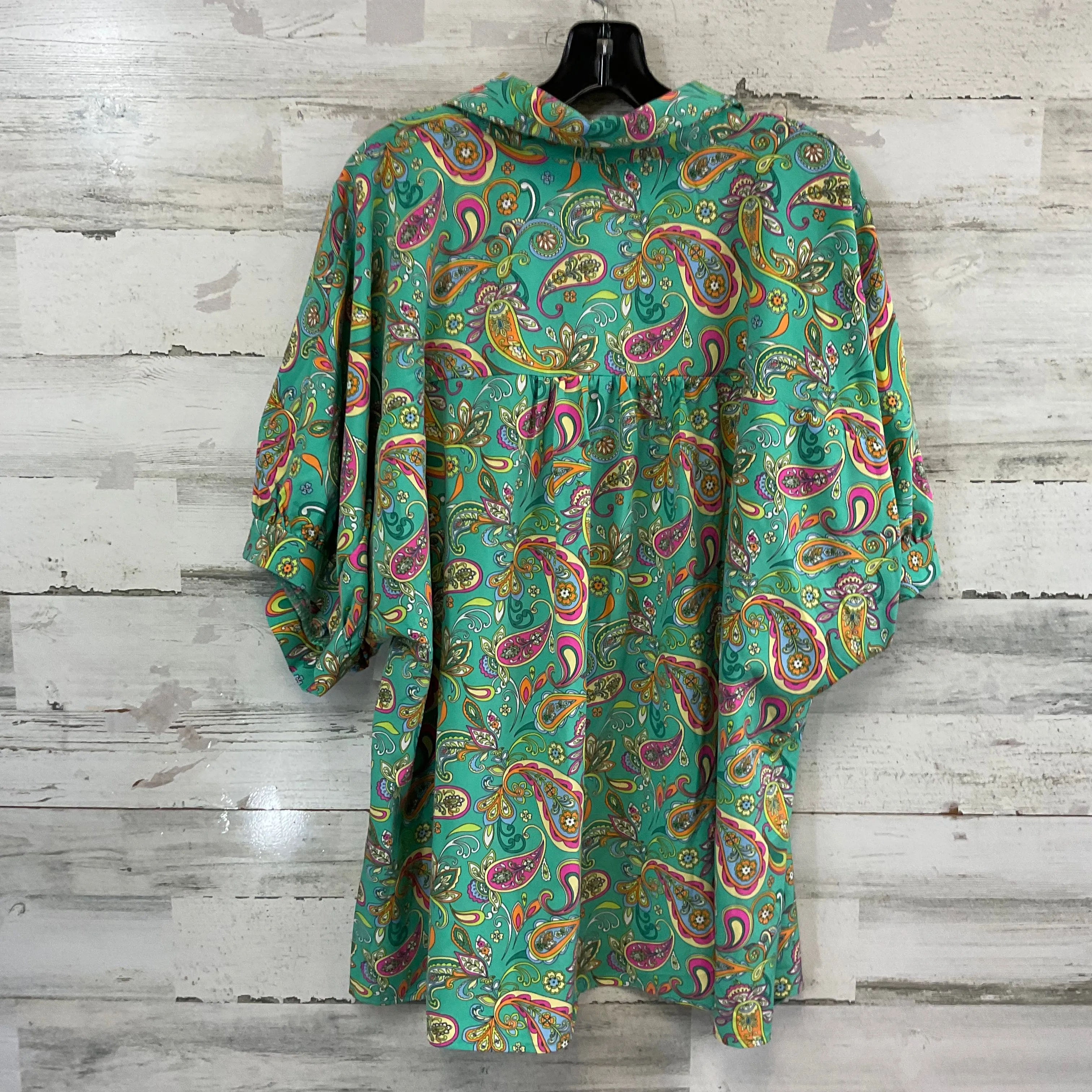 Blouse Short Sleeve By EMILY WONDER In Green, Size: 2x