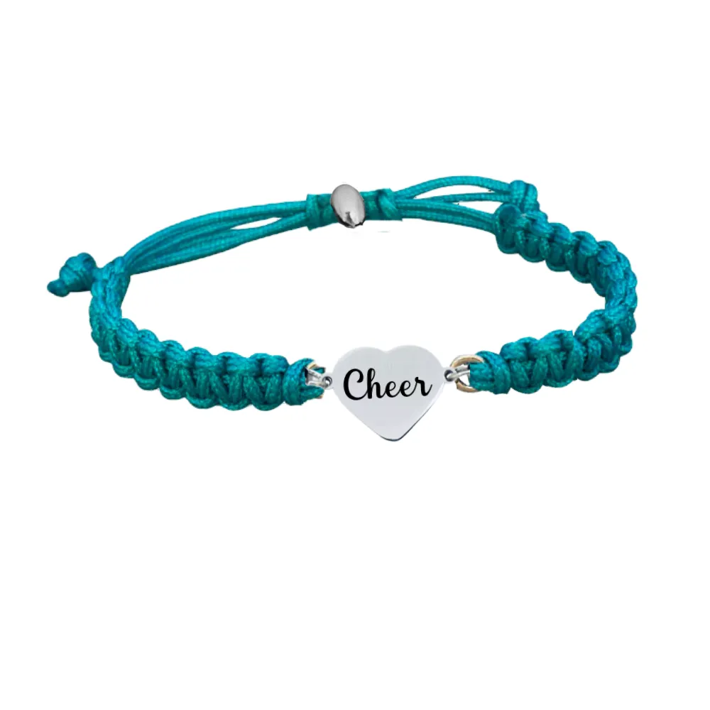 Cheer Heart Adjustable Rope Bracelet- Pick Color