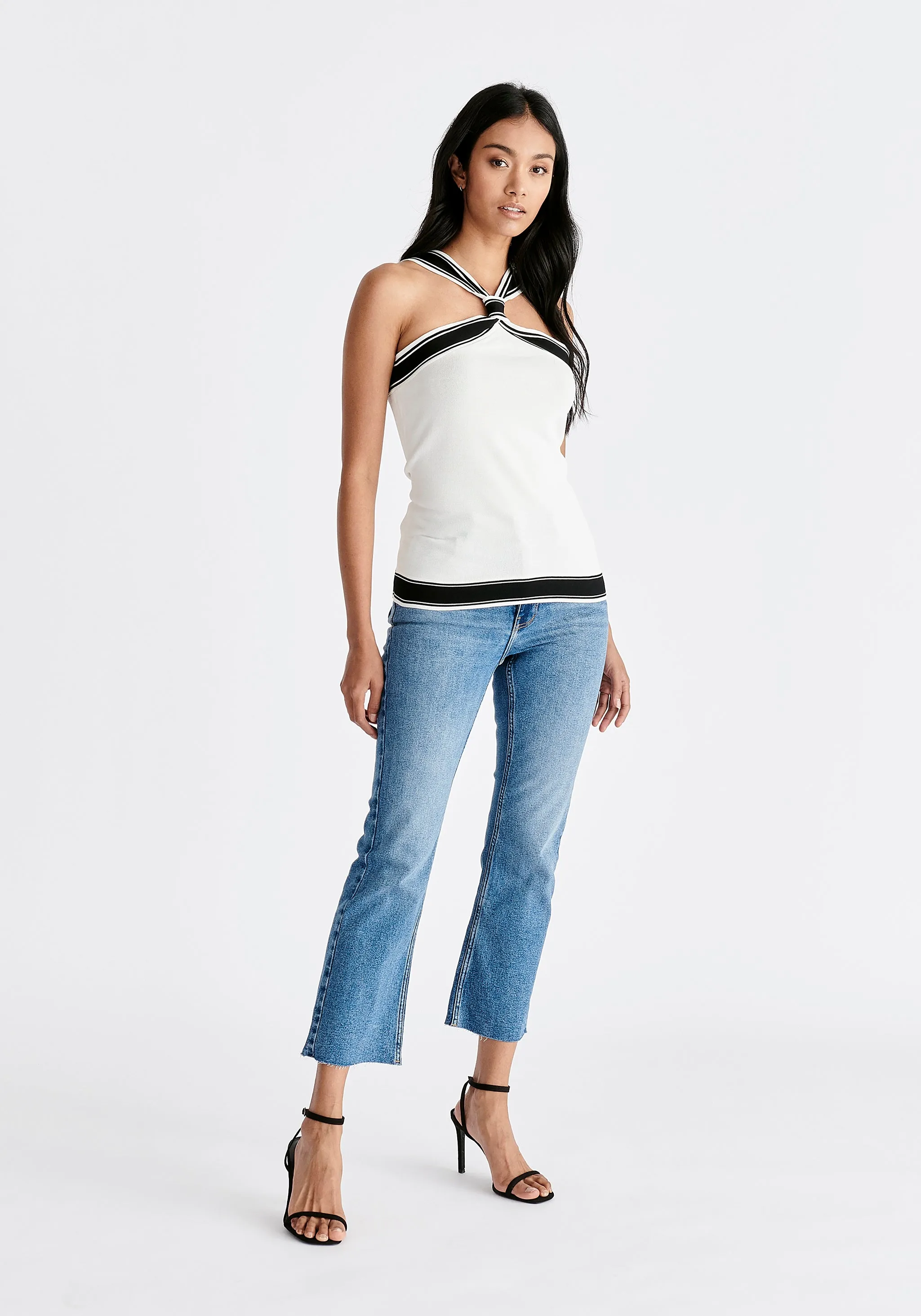 Contrast Detail Halterneck Top