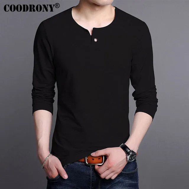 COODRONY Pure Cotton T Shirt Men