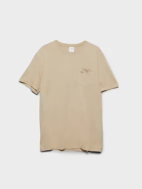 Core Logo Pocket T-Shirt in Sand