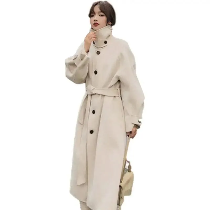 Double-sided woolen thick cashmere woolen coat