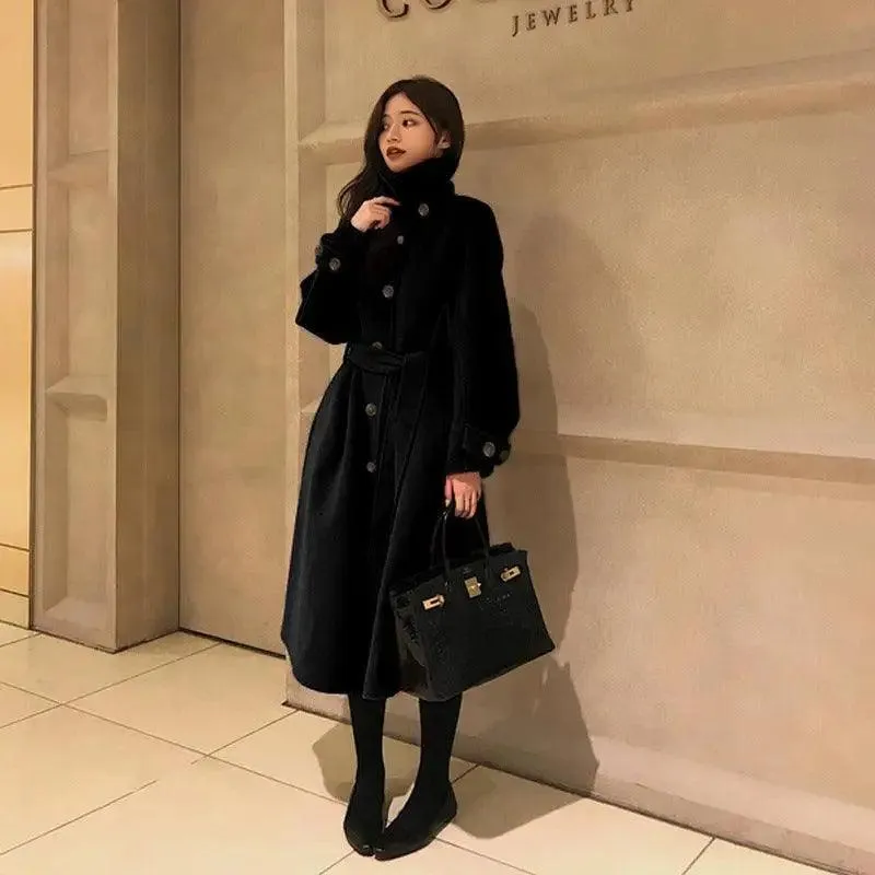 Double-sided woolen thick cashmere woolen coat