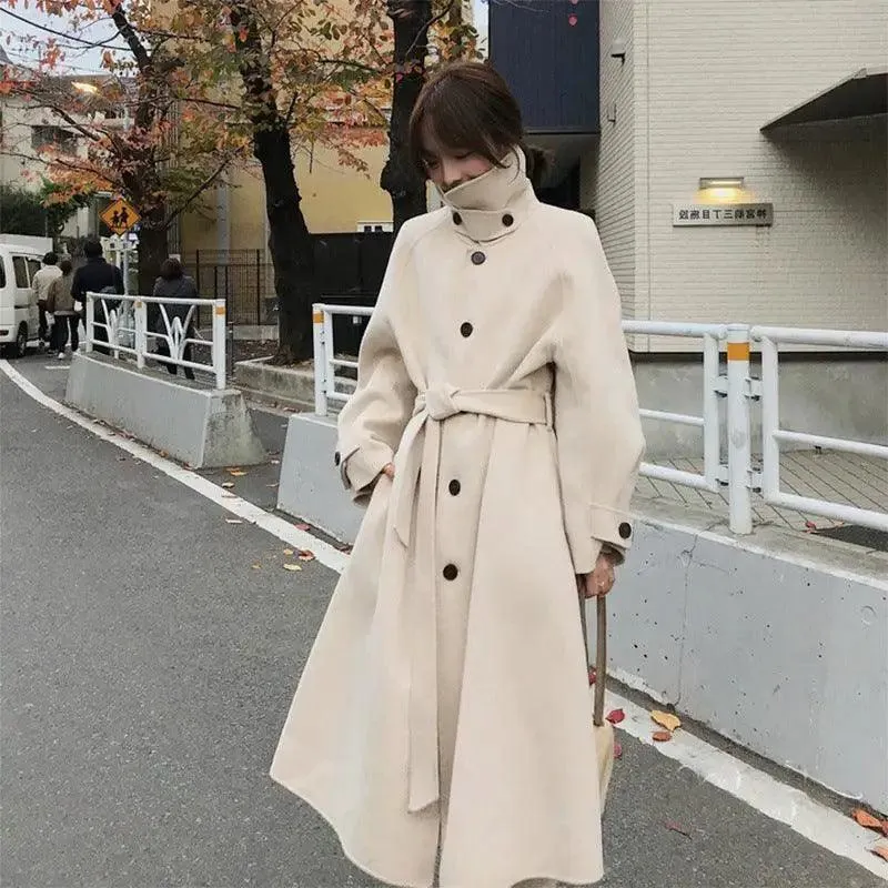 Double-sided woolen thick cashmere woolen coat