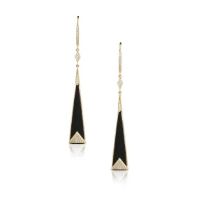 Doves Black Onyx Dangle Earrings