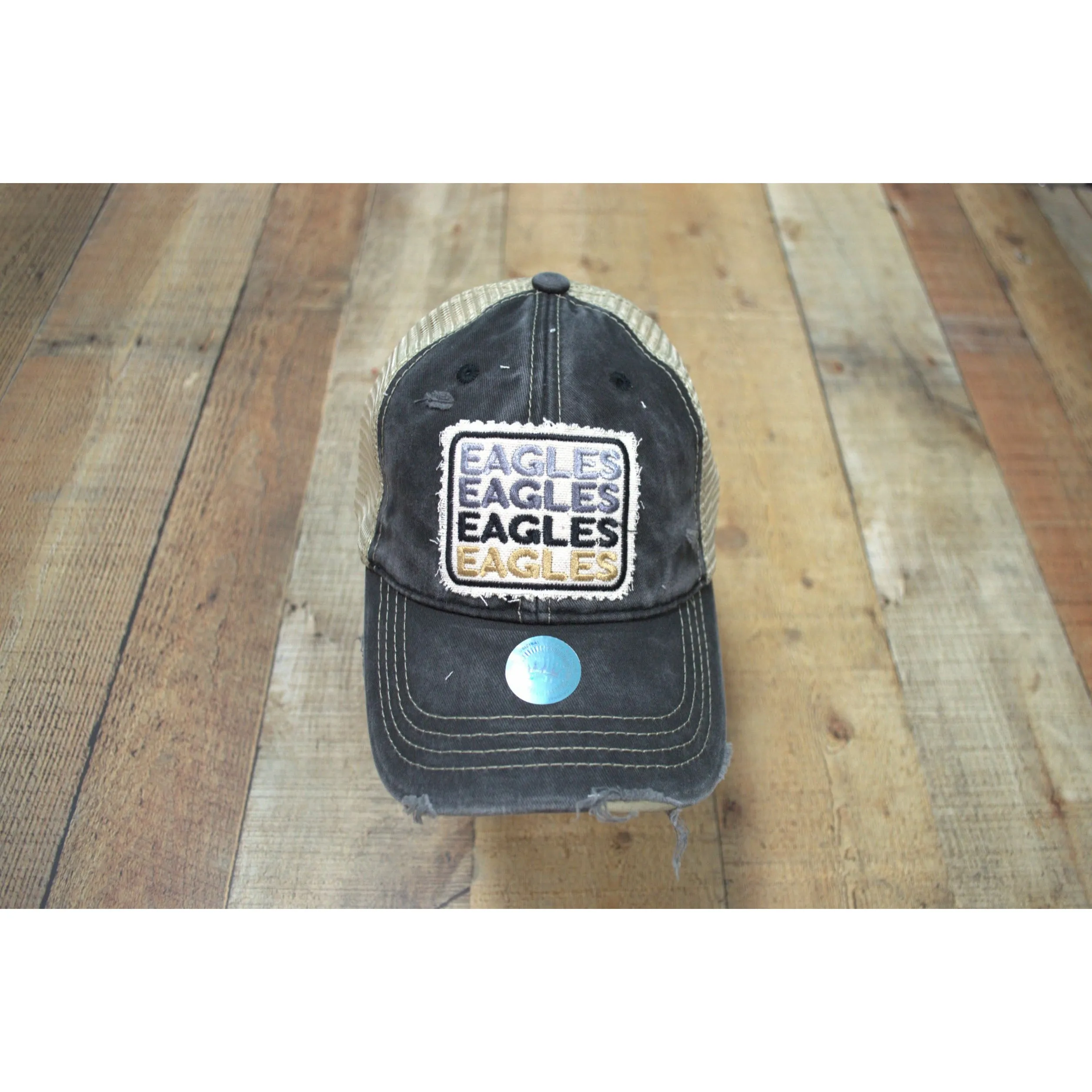 Eagles Repeat Patch Distressed Mesh Cap