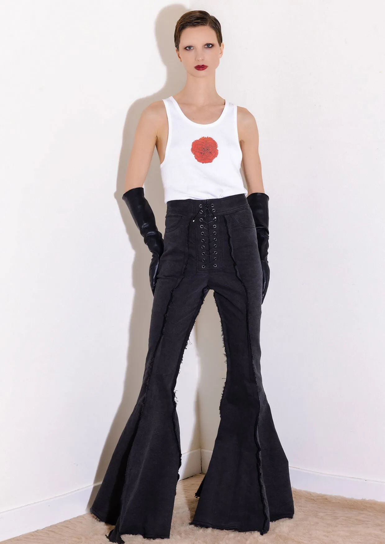 Flared Denim Trousers