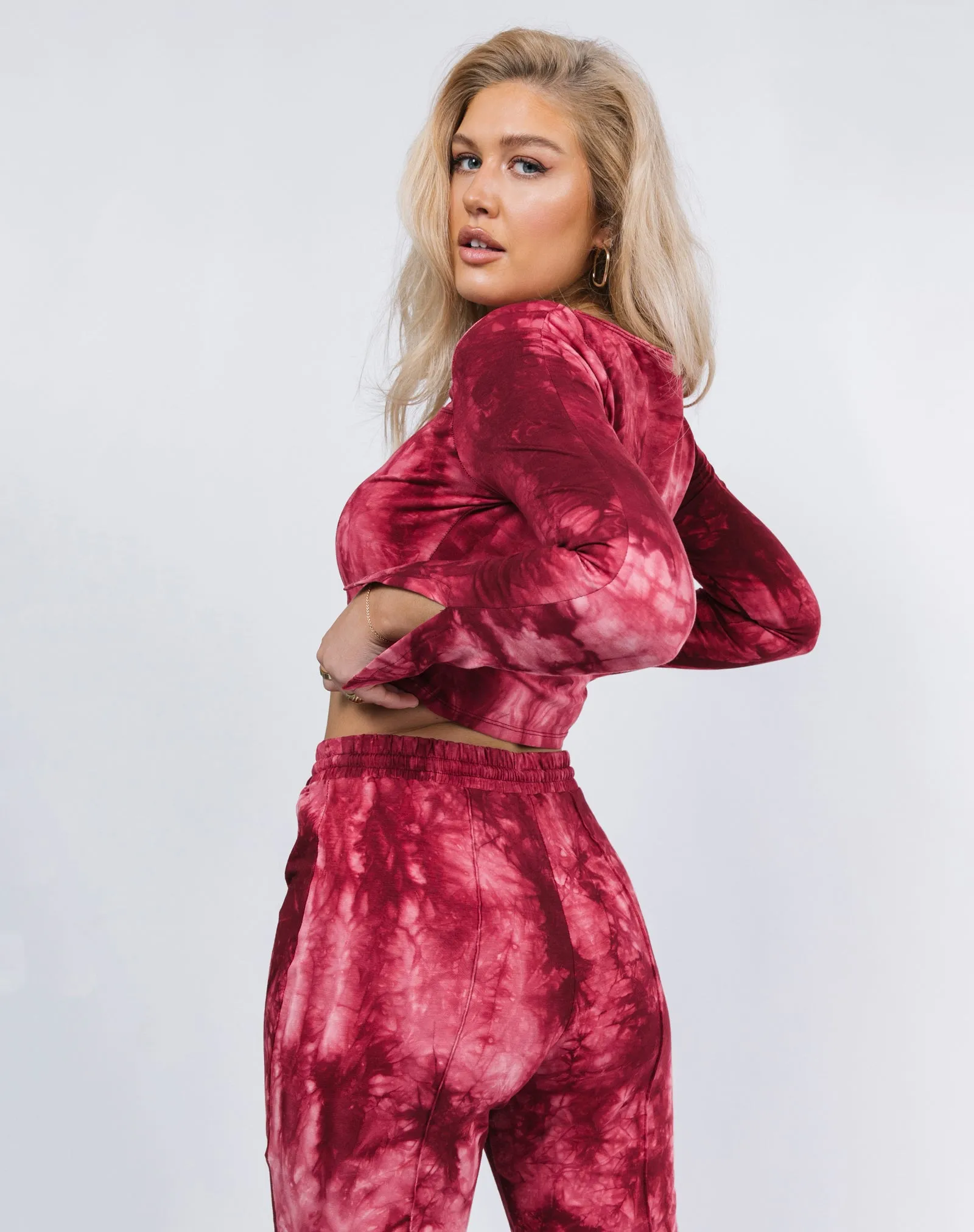 Flared Trousers in Red Tie Dye | Riley