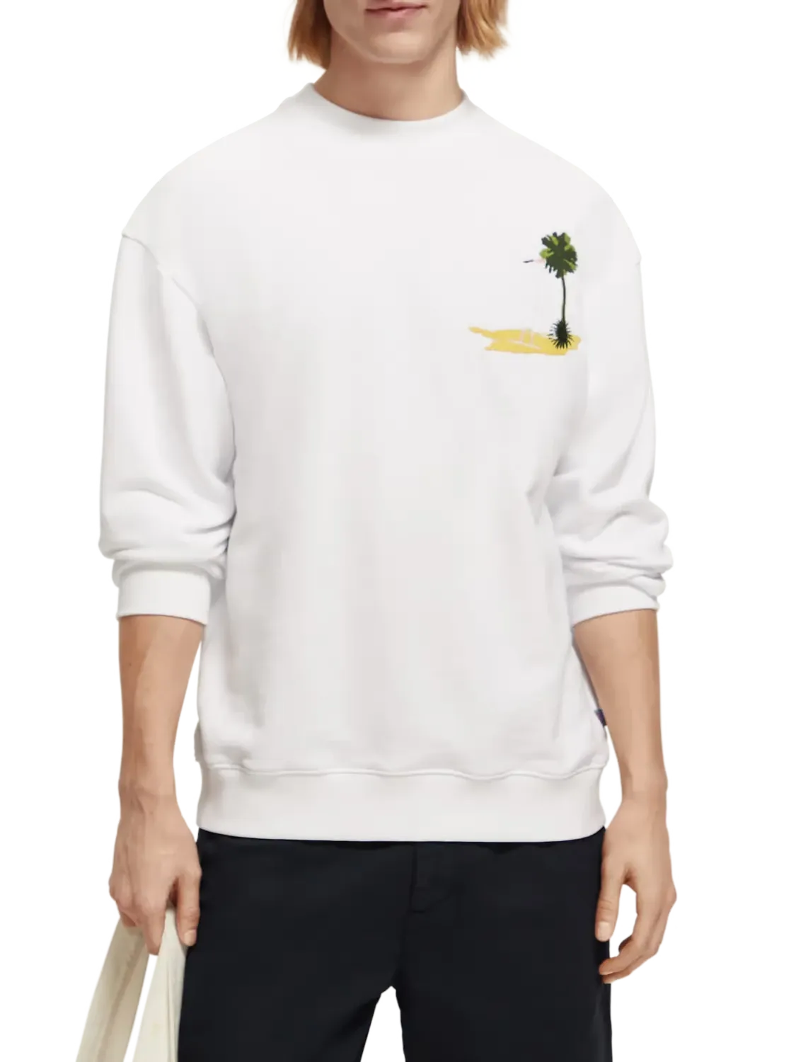 Garment Dye Artwork Sweatshirt (White) - S1723160006