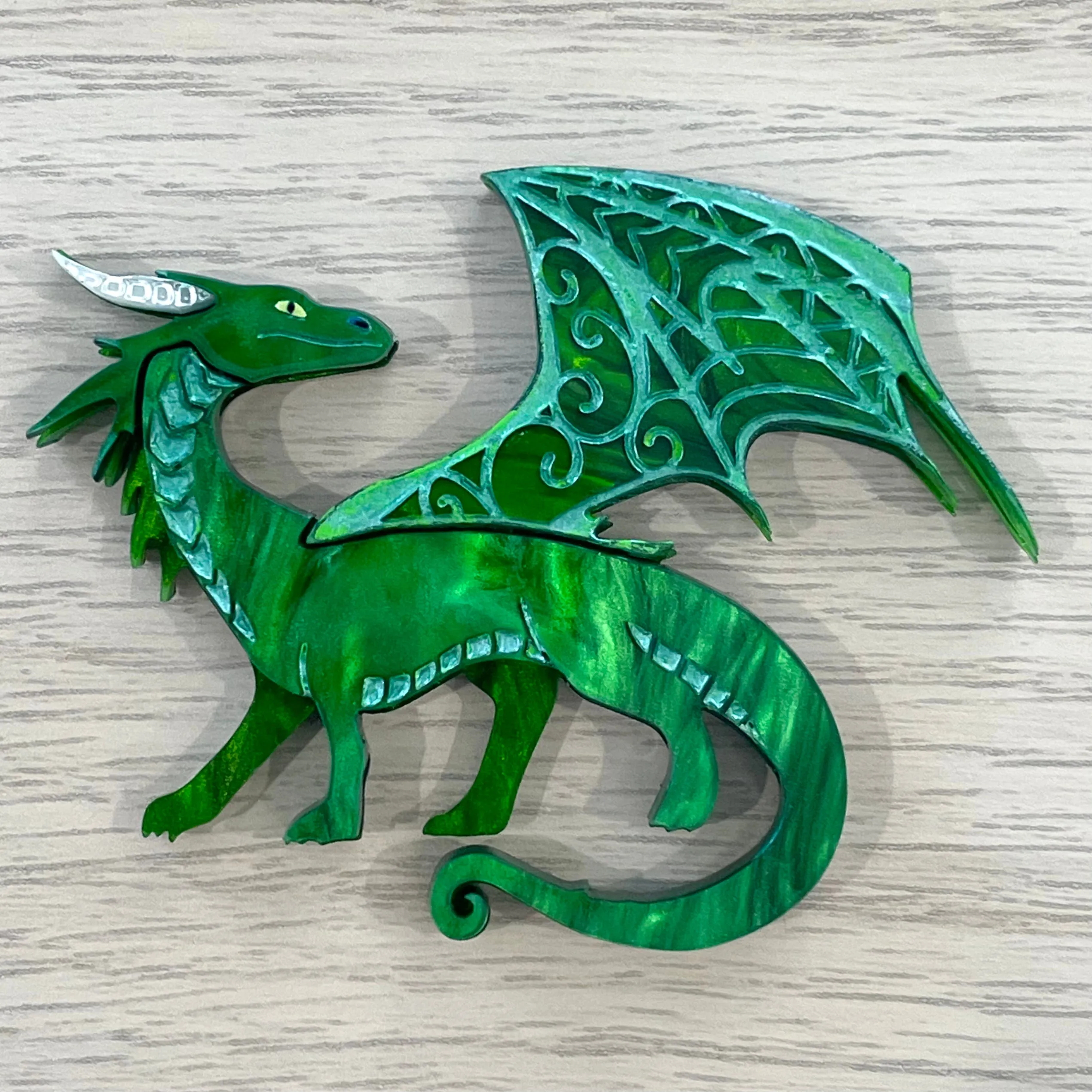 Green Dragon - Brooch - Set of 2