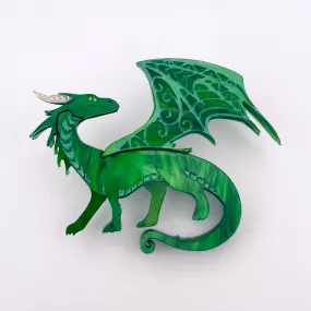 Green Dragon - Brooch - Set of 2