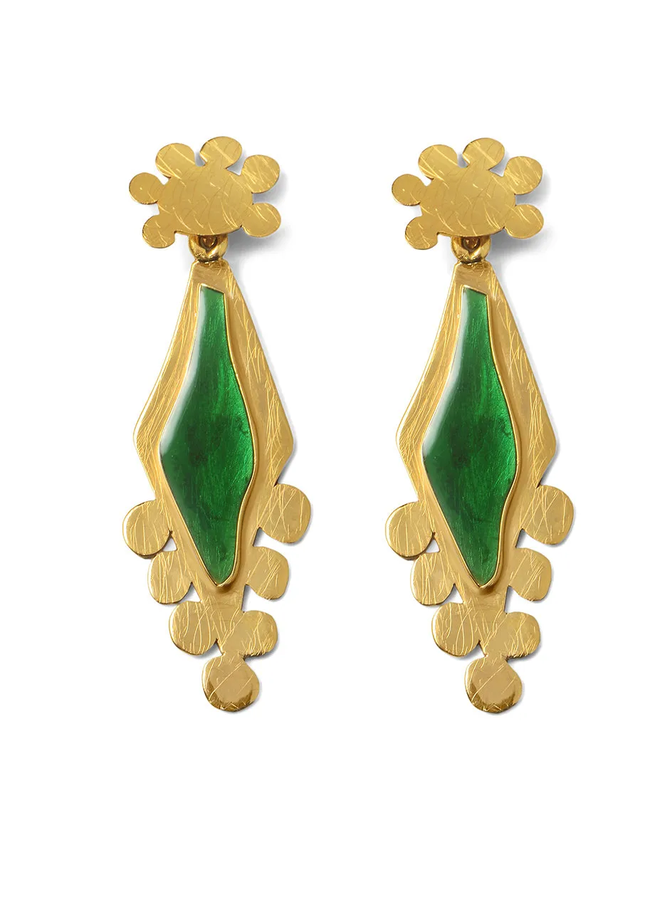 GREEN LIZARD EARRINGS