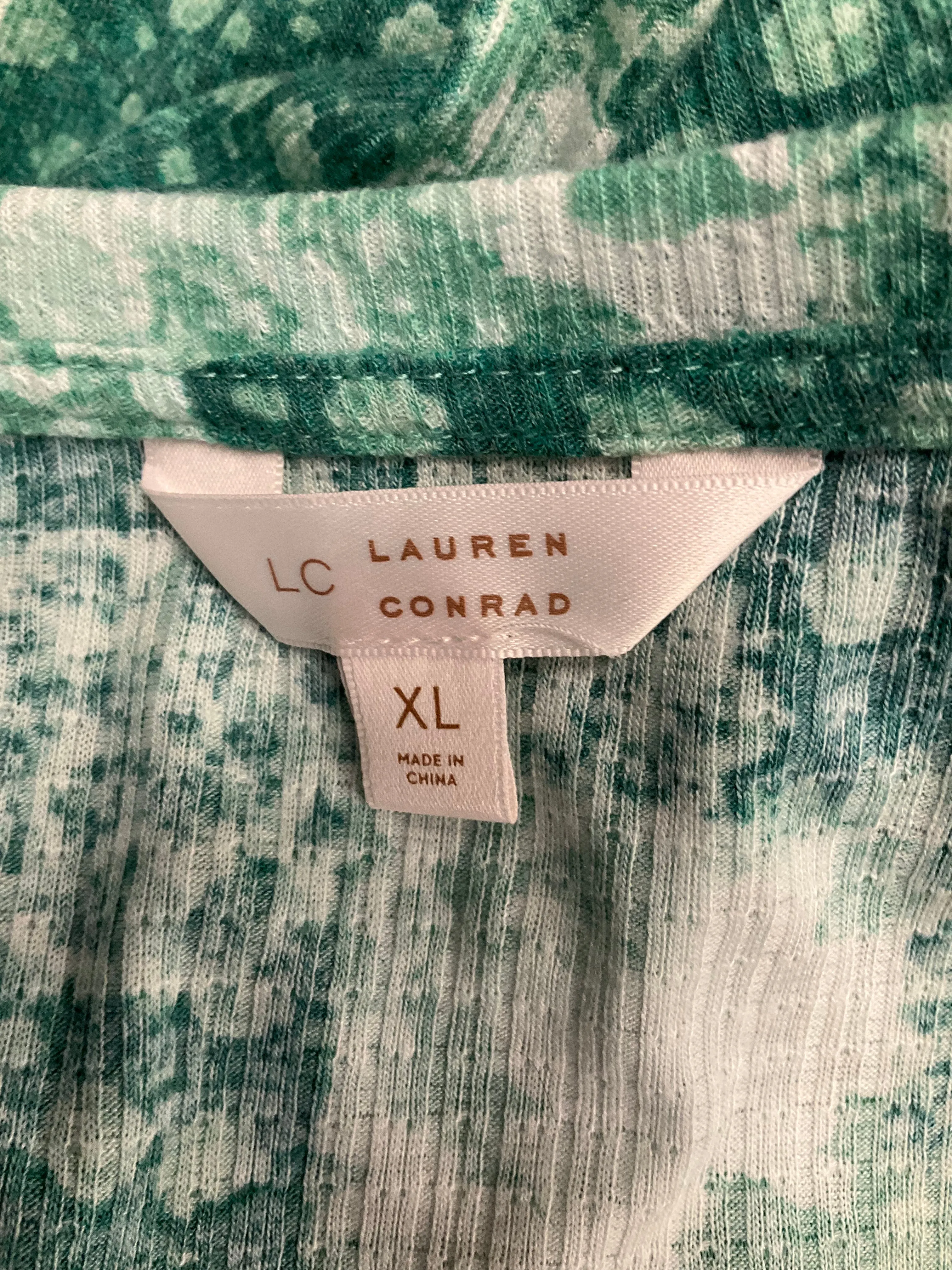 Green Top Short Sleeve Lc Lauren Conrad, Size Xl