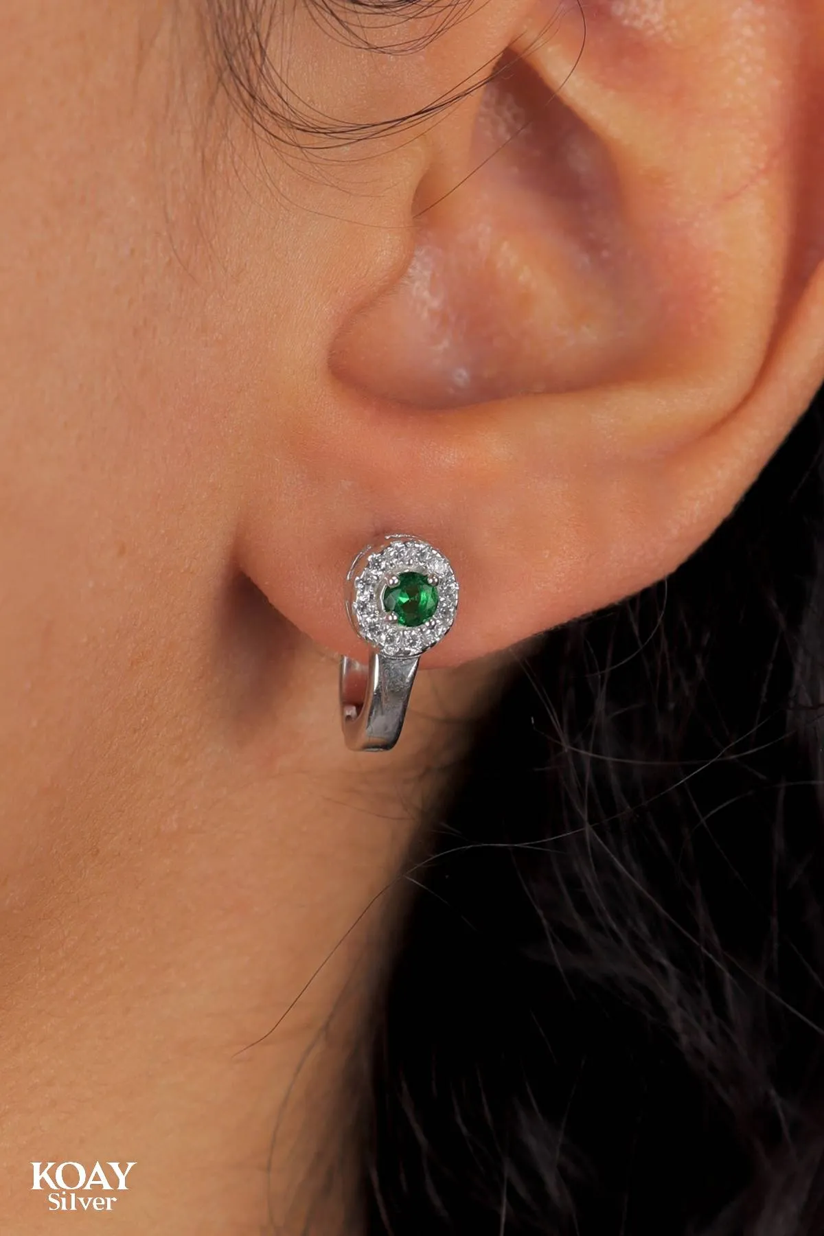 Green Zircon Hoop