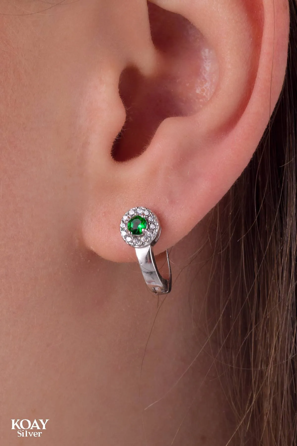 Green Zircon Hoop