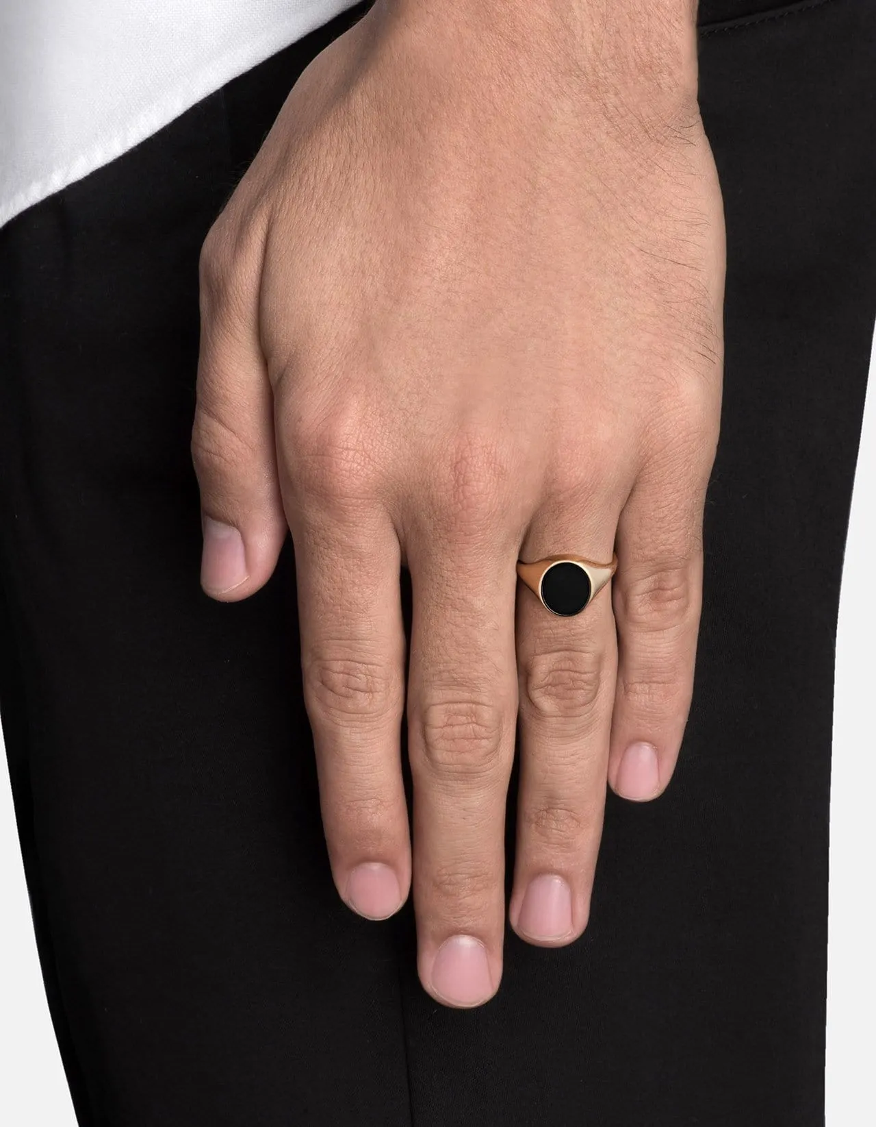 Heritage Ring, Gold Vermeil/Black