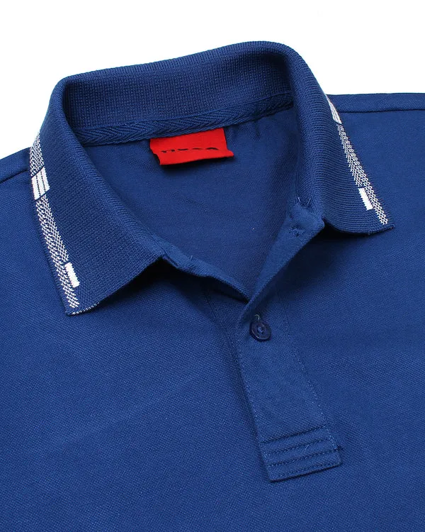 HO - Men 'Blue' Boss Cotton Pique Polo With Contrast Logo HO888