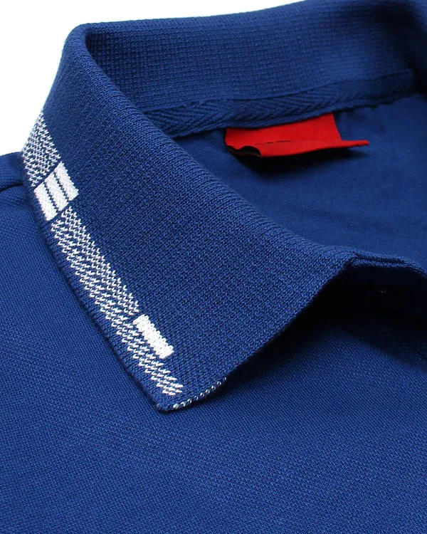 HO - Men 'Blue' Boss Cotton Pique Polo With Contrast Logo HO888