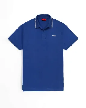 HO - Men 'Blue' Boss Cotton Pique Polo With Contrast Logo HO888