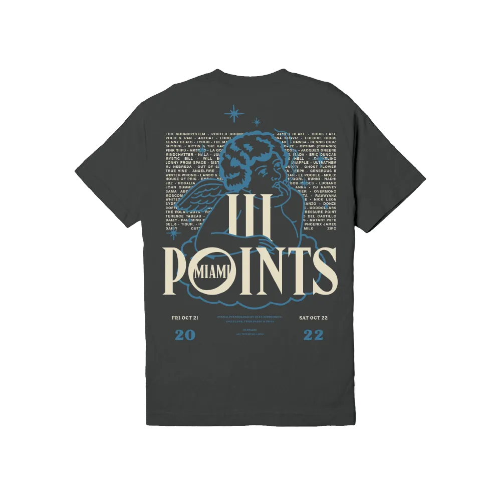 III Points 22 Midnight Cherub Washed Black Lineup Tee