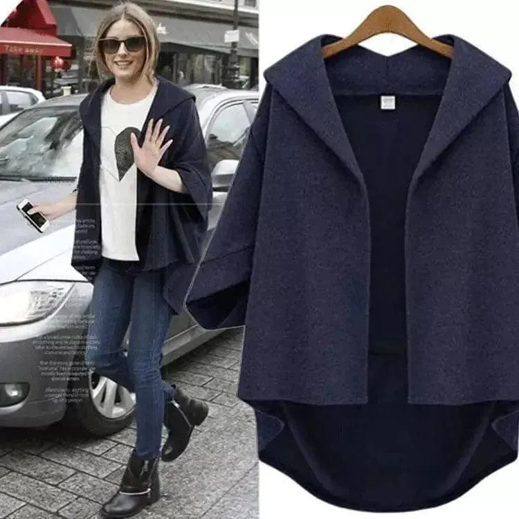 Ladies Fashion Woolen Three-quarter Sleeve Jacket