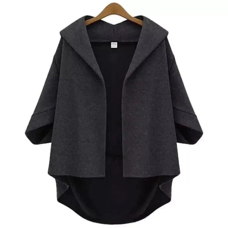 Ladies Fashion Woolen Three-quarter Sleeve Jacket