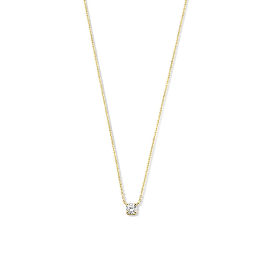 Le Marais Garance 14 karat gold necklace with zirconia stone