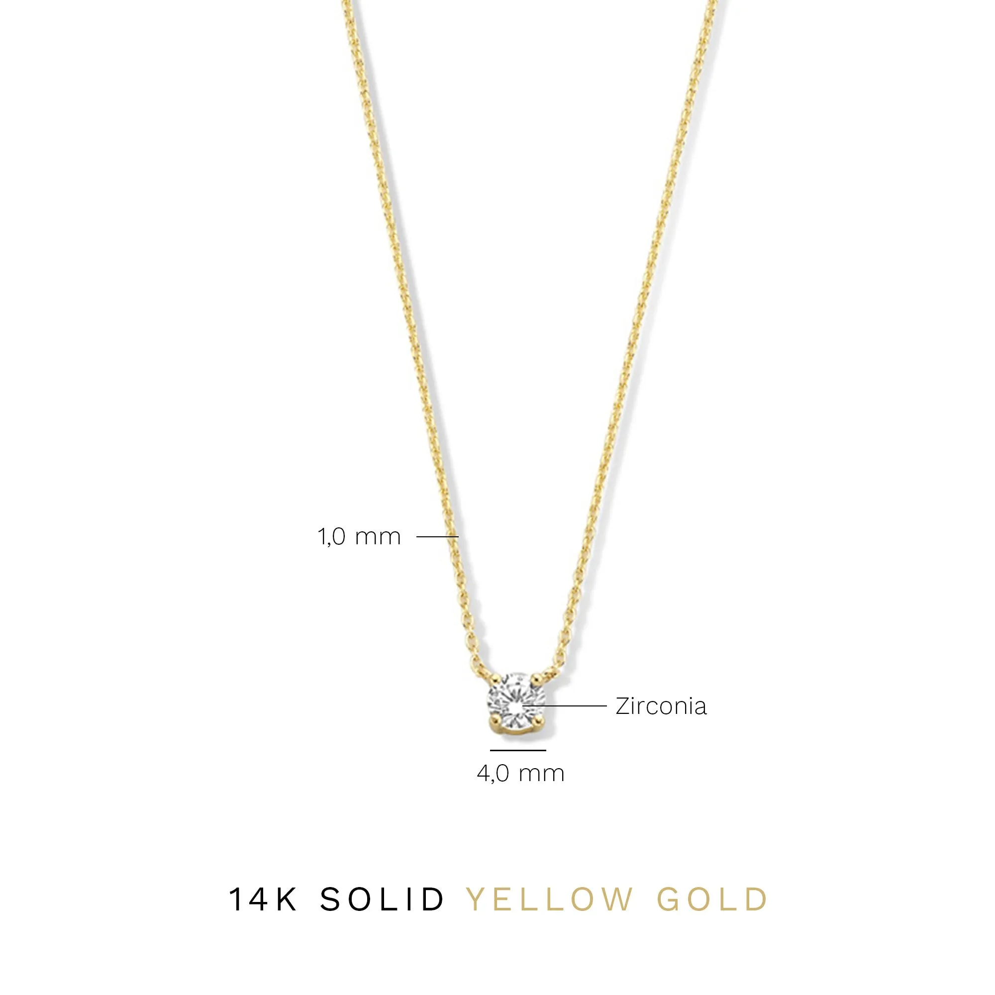 Le Marais Garance 14 karat gold necklace with zirconia stone