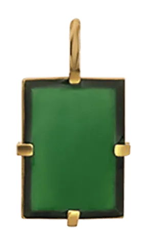 Lennox Pendant w/Green Enamel, Gold Vermeil