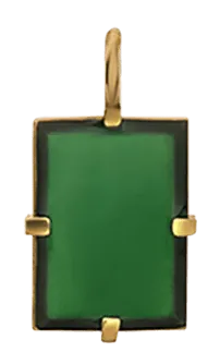 Lennox Pendant w/Green Enamel, Gold Vermeil