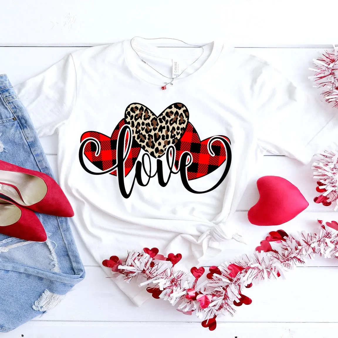 Love Valentines Day Hearts T-shirt